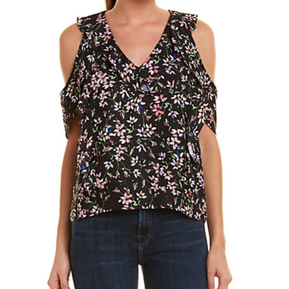 Cold Shoulder Ruffle Top Size S